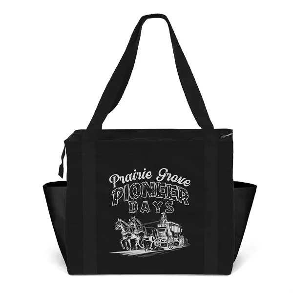 Cotton bag is versatile, side pockets, long handles and a zipper... from ASI 37940 Bag Makers Inc