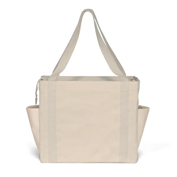 Cotton bag is versatile, side pockets, long handles and a zipper... from ASI 37940 Bag Makers Inc