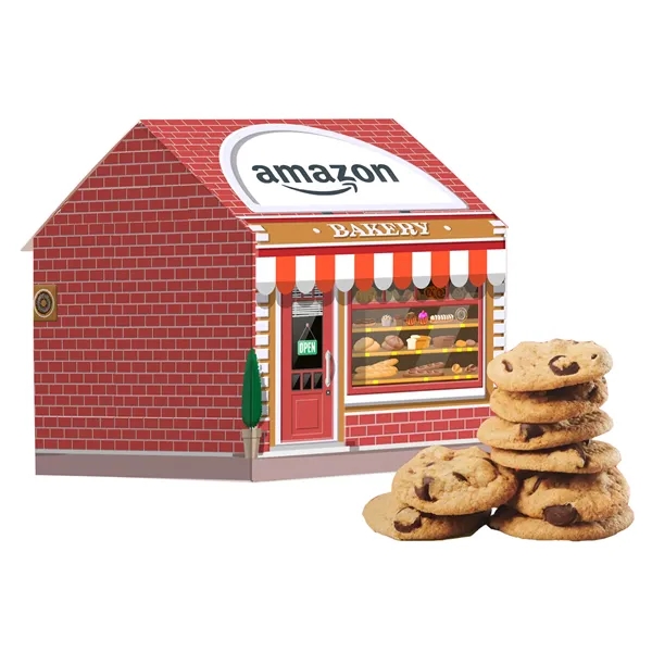 House shaped box filled with Crave Chocolate Chip Cookies... from ASI 71685 Midnite Snax®
