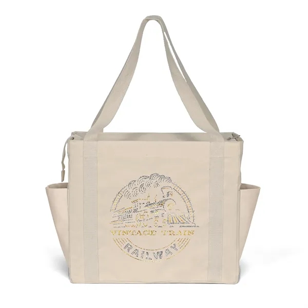 Cotton bag is versatile, side pockets, long handles and a Zipper-Close... from ASI 37940 Bag Makers Inc