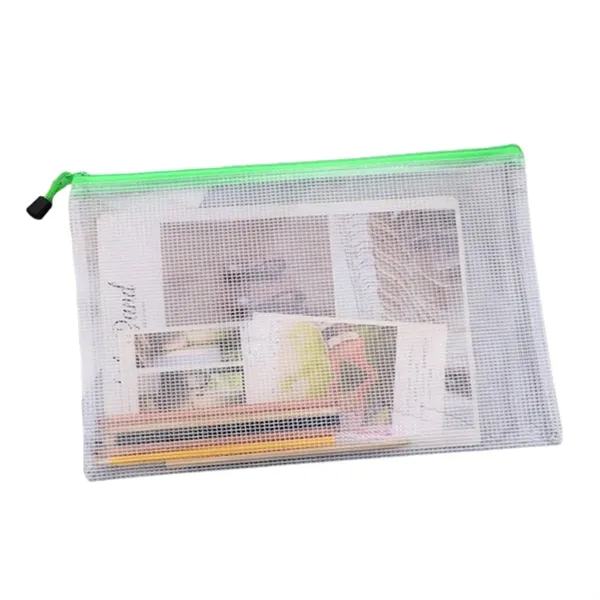 PVC mesh zipper document bag plus 1c1p color silkscreen imprint plus... from ASI 37218 Athena Promo (tm)