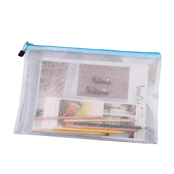PVC mesh zipper document bag plus 1c1p color silkscreen imprint plus... from ASI 37218 Athena Promo (tm)