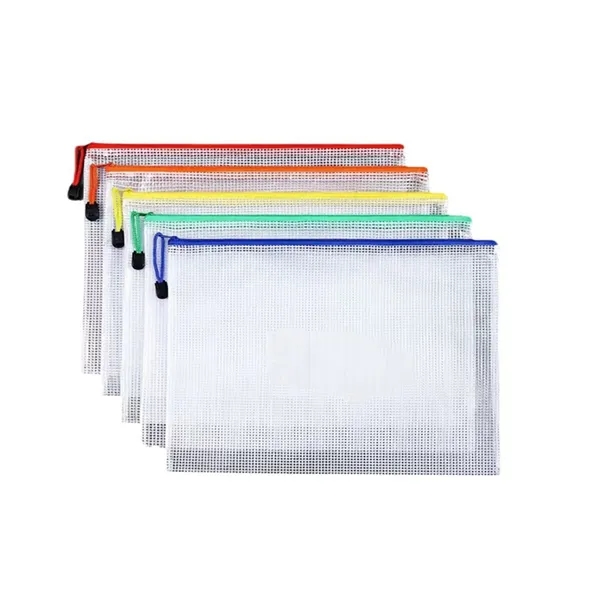 PVC mesh zipper document bag plus 1c1p color silkscreen imprint plus... from ASI 37218 Athena Promo (tm)