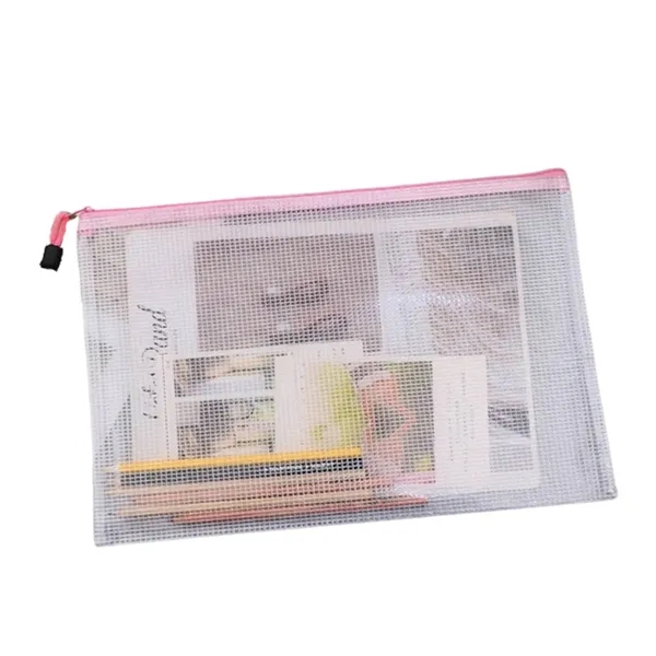 PVC mesh zipper document bag plus 1c1p color silkscreen imprint plus... from ASI 37218 Athena Promo (tm)