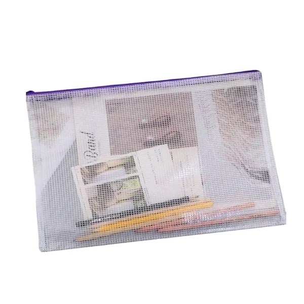 PVC mesh zipper document bag plus 1c1p color silkscreen imprint plus... from ASI 37218 Athena Promo (tm)