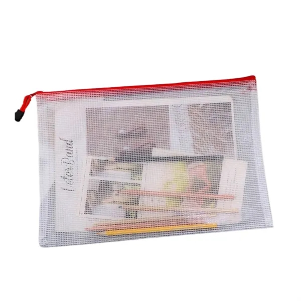 PVC mesh zipper document bag plus 1c1p color silkscreen imprint plus... from ASI 37218 Athena Promo (tm)