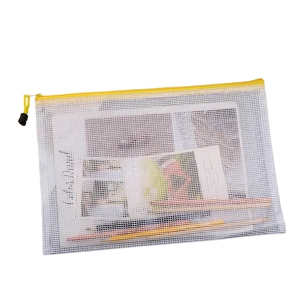 PVC mesh zipper document bag plus 1c1p color silkscreen imprint plus... from ASI 37218 Athena Promo (tm)