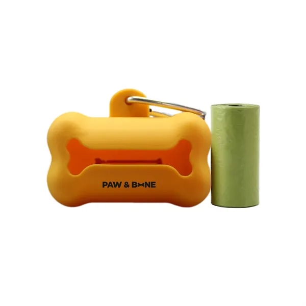 Bone-shaped silicone waste bag dispenser with clip and included garbage bags,... from ASI 72657 Active Life Promo / Active Life