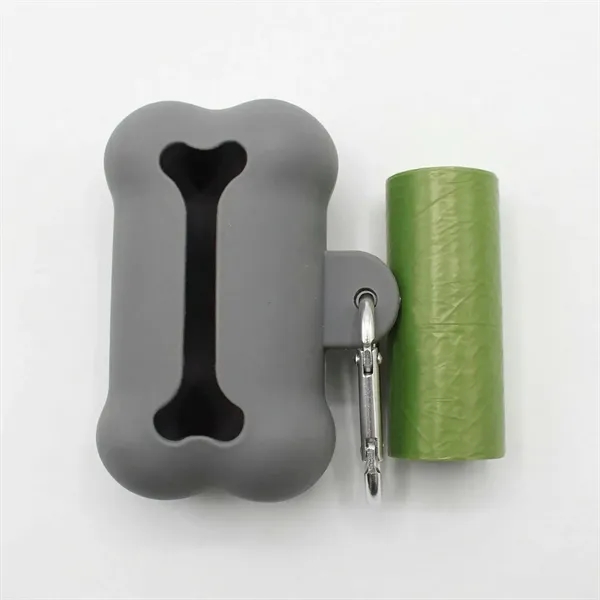 Bone-shaped silicone waste bag dispenser with clip and included garbage bags,... from ASI 72657 Active Life Promo / Active Life