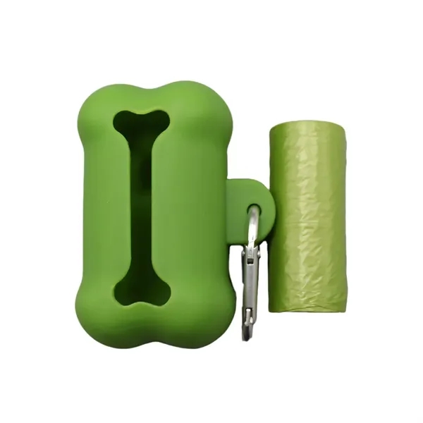 Bone-shaped silicone waste bag dispenser with clip and included garbage bags,... from ASI 72657 Active Life Promo / Active Life