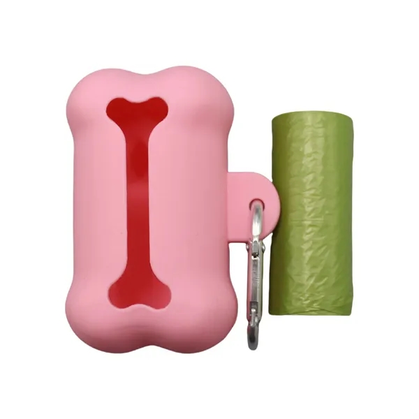Bone-shaped silicone waste bag dispenser with clip and included garbage bags,... from ASI 72657 Active Life Promo / Active Life