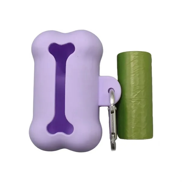Bone-shaped silicone waste bag dispenser with clip and included garbage bags,... from ASI 72657 Active Life Promo / Active Life