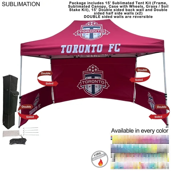 48Hr Quick Ship - 15' sublimated tent, 15' double sided backwall... from ASI 53509 FIEL-Fairdeal Import & Export