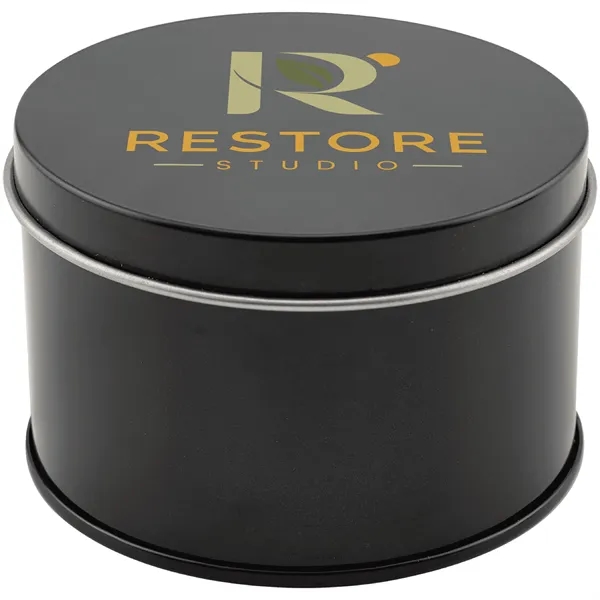 5.3 oz. Crisp Linen Candle in a Black Metal Tin... from ASI 74601 Calico