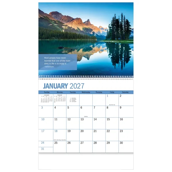 13 month nature with uplifting quotes calendar.... from ASI 61966 HPG / Beacon Promotions HPG Gold