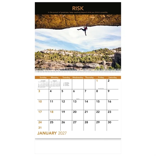 13 month motivational word and quote calendar.... from ASI 61966 HPG / Beacon Promotions HPG Gold
