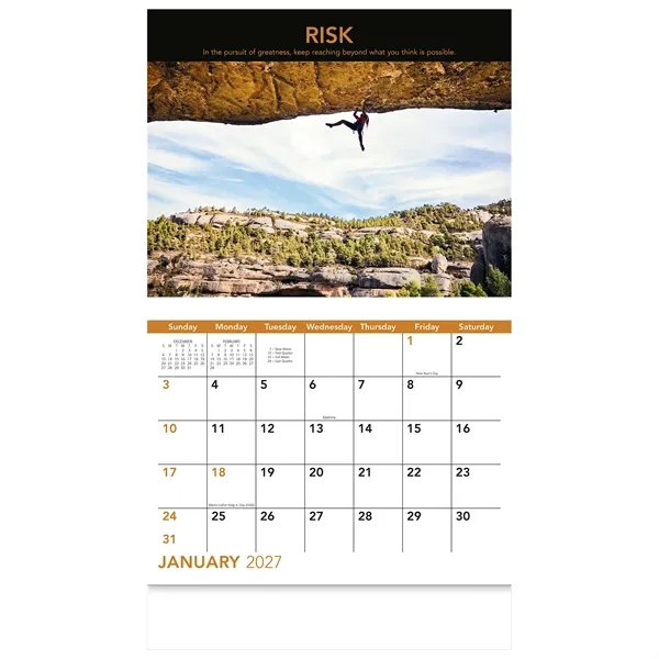 13 month motivation word and quote calendar.... from ASI 61966 HPG / Beacon Promotions HPG Gold
