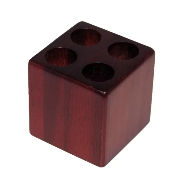 Wood 4-hole caddy for desk organization & branding.... from ASI 88156 Solid Dimensions Inc