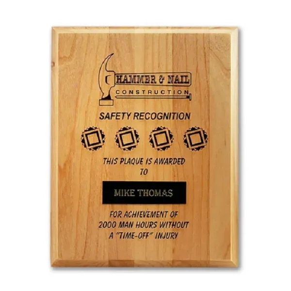 Solid hardwood plaque with keyhole hanging & engraving.... from ASI 88156 Solid Dimensions Inc