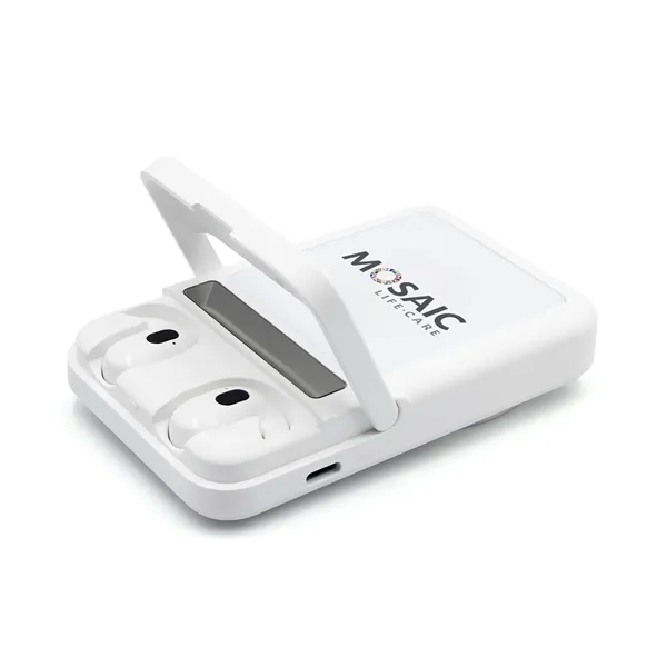 7700 mAh Wireless Power Bank with TWS Earphones... from ASI 91435 Tomax USA