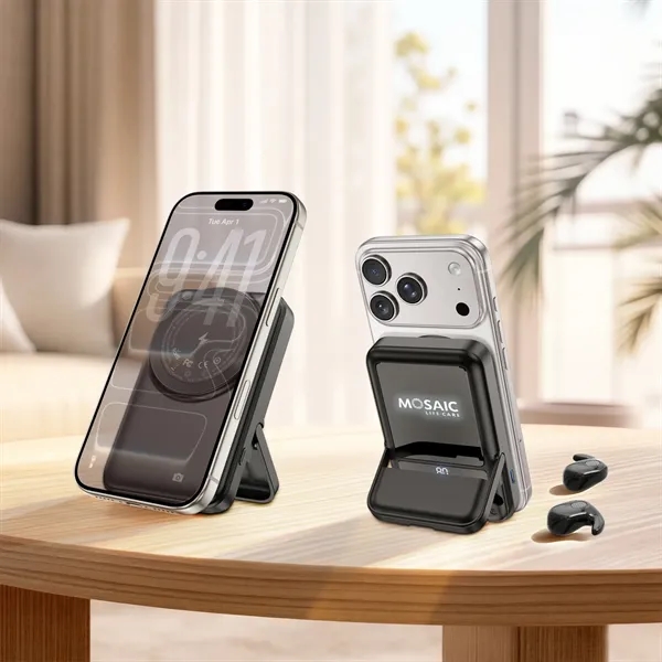 7700 mAh Wireless Power Bank with TWS Earphones... from ASI 91435 Tomax USA