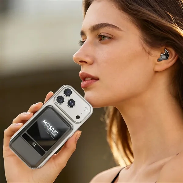 7700 mAh Wireless Power Bank with TWS Earphones... from ASI 91435 Tomax USA