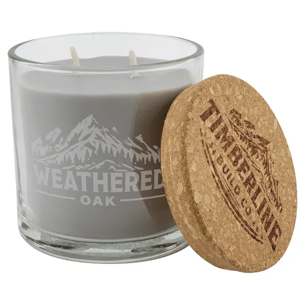 14 oz. Weathered Oak Candle in a Glass Holder with Cork... from ASI 74601 Calico
