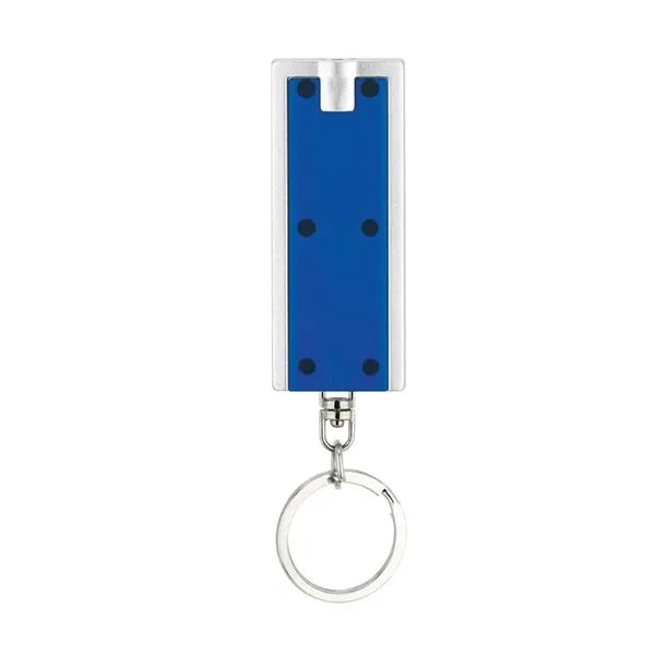 0.38" x 3.75" x 1" Ester plastic keychain with LED flashlight... from ASI 67866 Logomark/Valumark