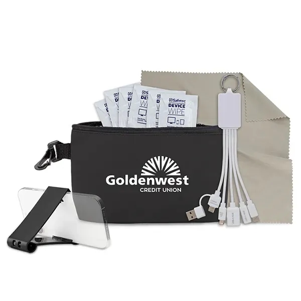 10 pcs Multi Charging Tech Kit in Black Mesh Zipper Pouch... from ASI 62660 Innovation Line