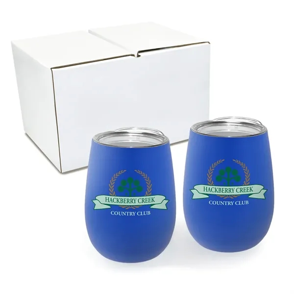 12 oz. Recycled Stemless Wine Glass with Lid - Gift Set... from ASI 30270 Aakron Line