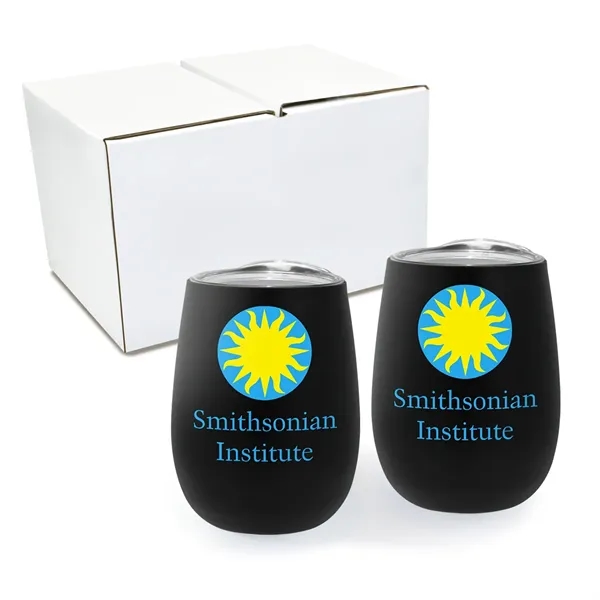 12 oz. Recycled Stemless Wine Glass with Lid - Gift Set... from ASI 30270 Aakron Line