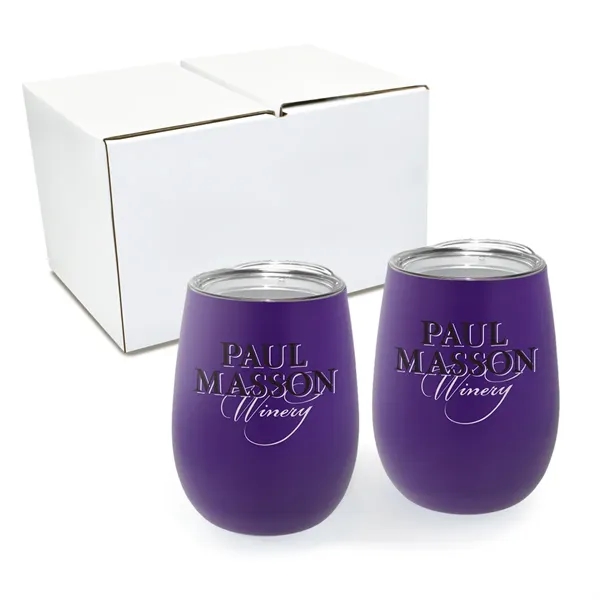 12 oz. Recycled Stemless Wine Glass with Lid - Gift Set... from ASI 30270 Aakron Line