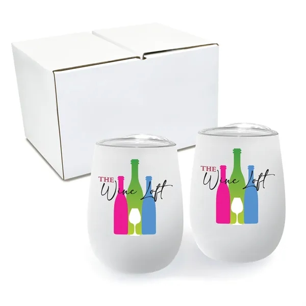 12 oz. Recycled Stemless Wine Glass with Lid - Gift Set... from ASI 30270 Aakron Line