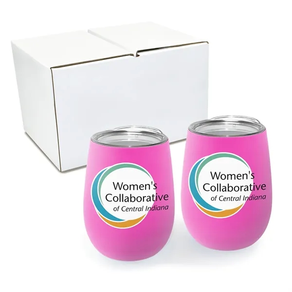 12 oz. Recycled Stemless Wine Glass with Lid - Gift Set... from ASI 30270 Aakron Line