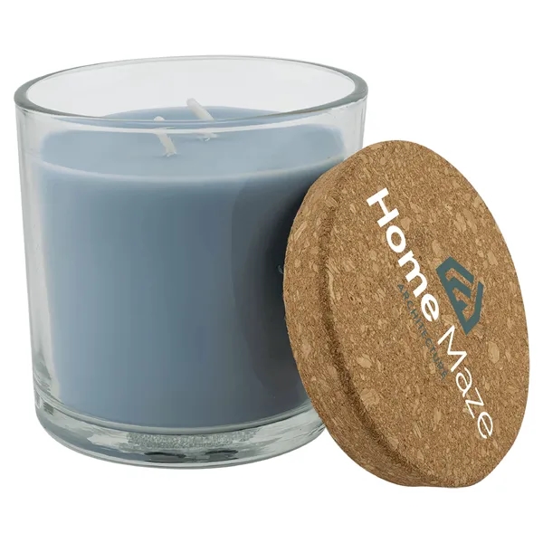 14 oz. Crisp Linen Candle in a Glass Holder with Cork... from ASI 74601 Calico