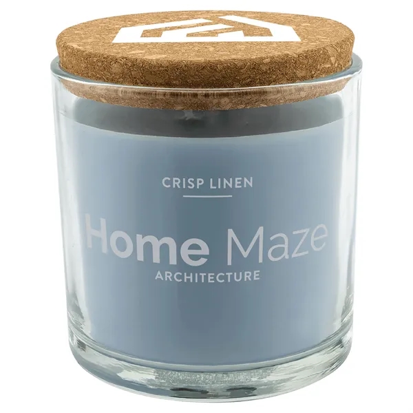 14 oz. Crisp Linen Candle in a Glass Holder with Cork... from ASI 74601 Calico