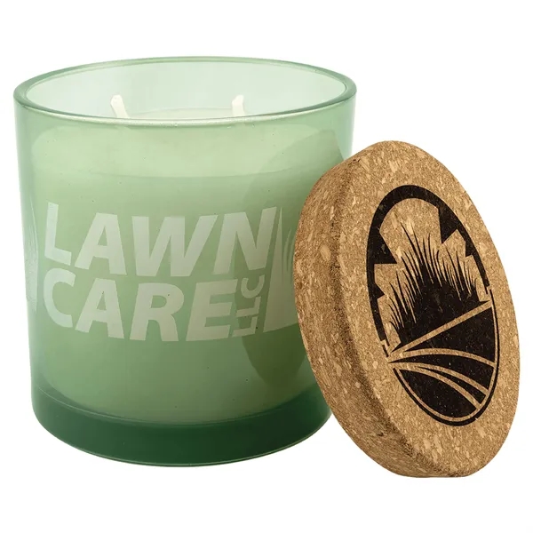 14 oz. Citronella Candle in Green Glass Holder with Cork Lid... from ASI 74601 Calico