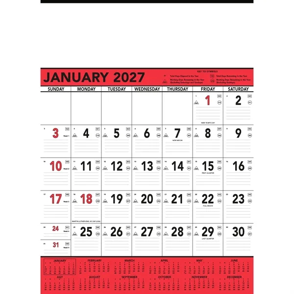 13 page commercia planner with 1 page per month in red... from ASI 61966 HPG / Beacon Promotions HPG Gold