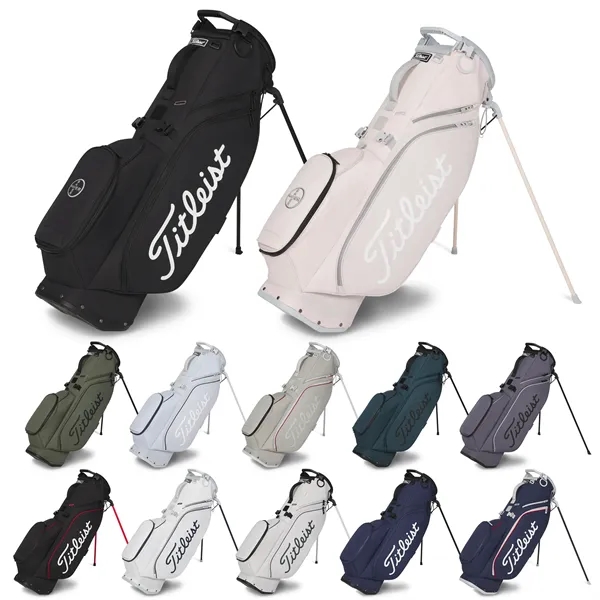 Golf bag stand with carbon fiber legs, 4-way top cuff, rain... from ASI 57653 Gold Bond