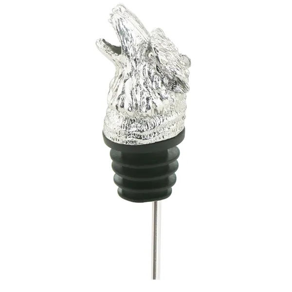 Customizable wolf head-shaped zinc alloy bottle pourer. Ranges from 3 1/2"... from ASI 55450 Franmara Inc