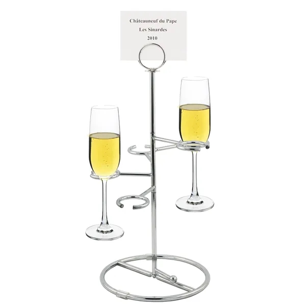 Deluxe tiered flight holder holds five stemware wine glasses at tiered... from ASI 55450 Franmara Inc