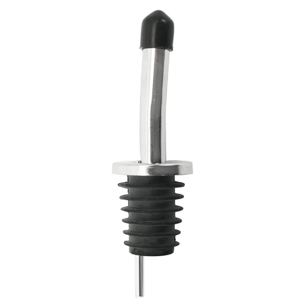 Stainless Steel Pourer with Black Cap on a Card. Blank.... from ASI 55450 Franmara Inc