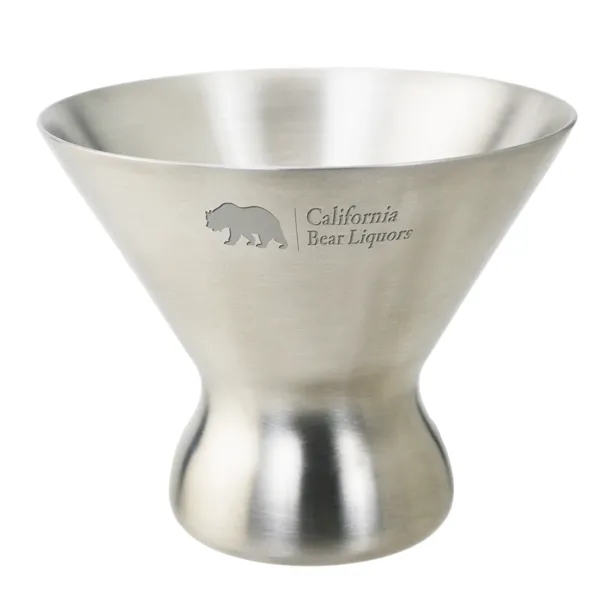 Martini Stemless Double Wall Glass, 8oz. Rimfull, Brushed Stainless Steel.... from ASI 55450 Franmara Inc