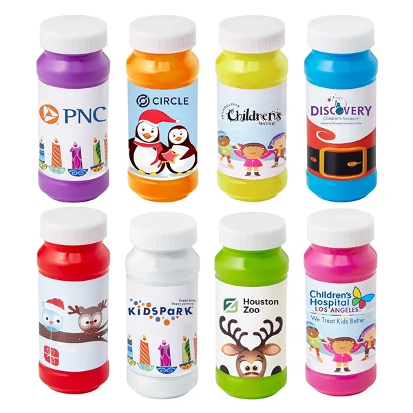 Four ounce bottle of bubbles with winter/holiday themed label.... from ASI 63549 Jornik Manufacturing Corp / Jornik