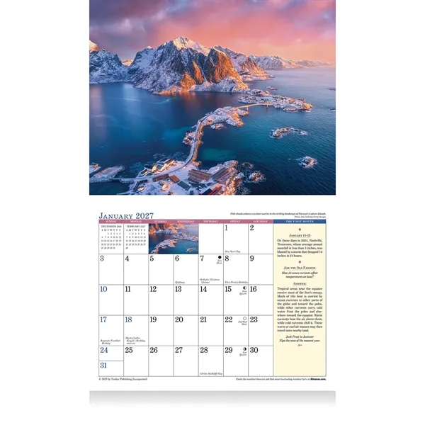 13 month staple bound wall calendar that brings the wonders of... from ASI 61966 HPG / Beacon Promotions HPG Gold