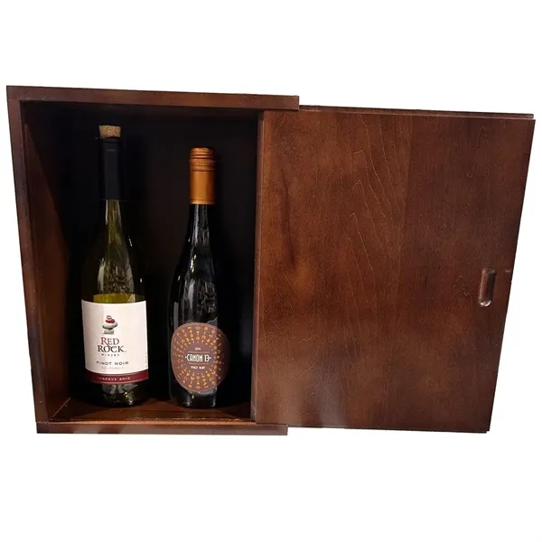 Sliding lid wine box with flocked insert.... from ASI 88156 Solid Dimensions Inc