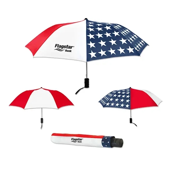 42" patriotic folding umbrella with automatic opening and steel shaft.... from ASI 98360 WOWLine / WOWLine®