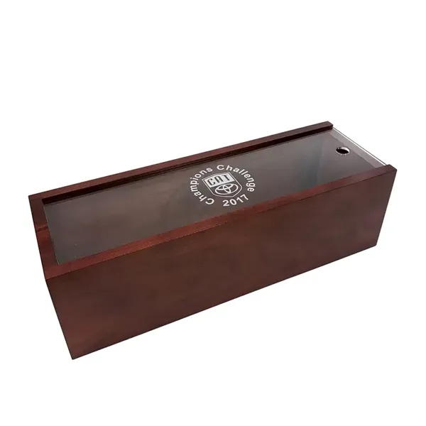 Natural wood sliding lid wine box.... from ASI 88156 Solid Dimensions Inc