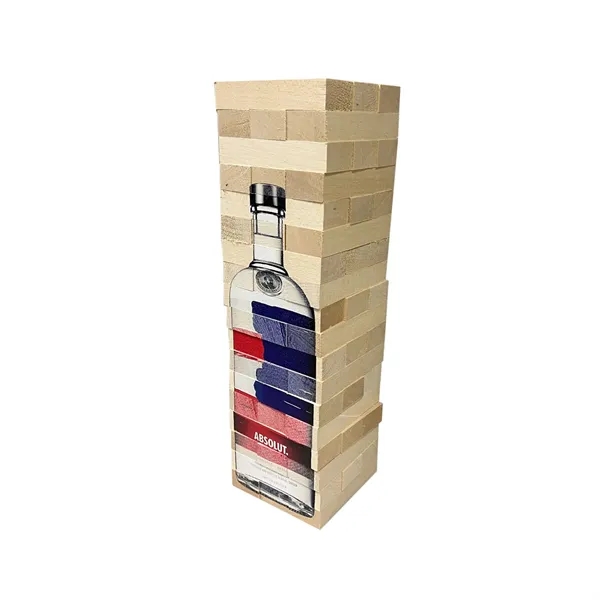 Wood tumble tower game with customizable branding.... from ASI 88156 Solid Dimensions Inc