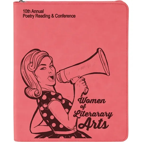 Notepad portfolio with zipper & durable leatherette design.... from ASI 88156 Solid Dimensions Inc